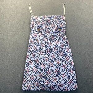 Vineyard Vines Navy Blue White Pink Starfish‎ Print Dress Size 6 Sheath Nautical